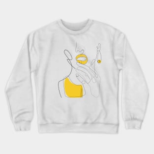 Bold Mustard Lip Crewneck Sweatshirt